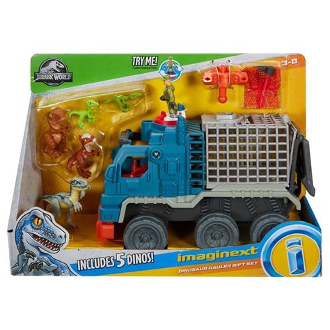 Imaginext Jurassic World Dinosaur Hauler T Set With 5 Dinosaurs Imaginext Jurassic Park Jeep