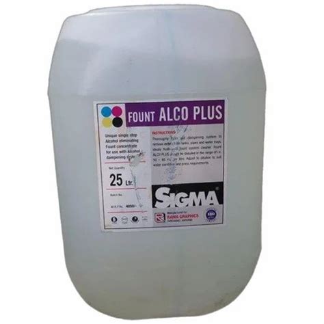 Sigma Fount Alco Plus Chemical For Offset Printing Packaging Size