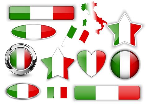 Premium Vector | Italy Italian flag buttons great collection high ...