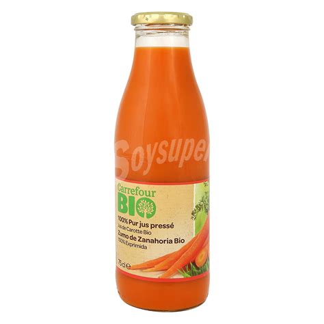 Carrefour Bio Zumo de zanahoria ecológico Carrefour Bio Botella 750 ml