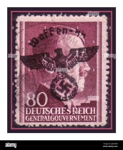 1940s Nazi Briefmarke Waffen SS Postmarke Auf Deutschen Reich