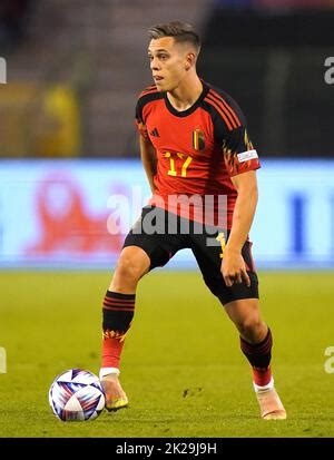 Leandro Trossard Del Belgio Durante Una Partita Di Calcio Tra Le