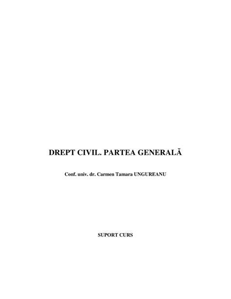 Drept Civil Partea Generala Drept Civil Partea General Conf Univ