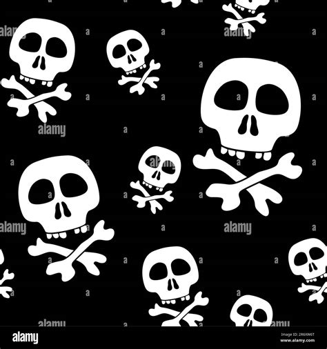 Abstract Background With Skulls Seamless Pattern Vector Illustration