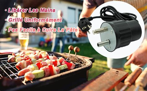 GAESHOW Moteur Tourne Broche De Barbecue 220v éLectrique Rotateur Gril