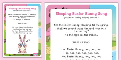 Sleeping Easter Bunny Song Nursery Rhymes Early Years