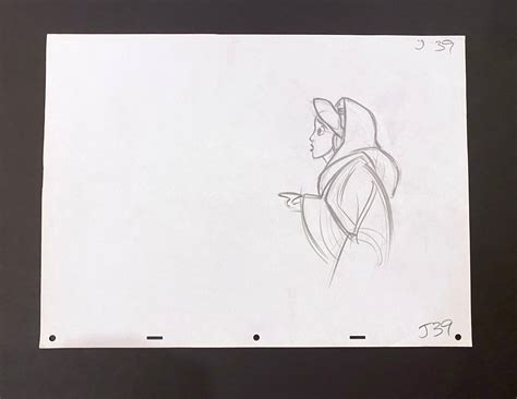 Original Walt Disney Production Drawing from Aladdin Featuring Jasmine ...