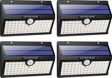 Hetp Solar Lights Outdoor 【4 Pack】 78 Led Solar Motion Sensor Security Lights Solar Powered