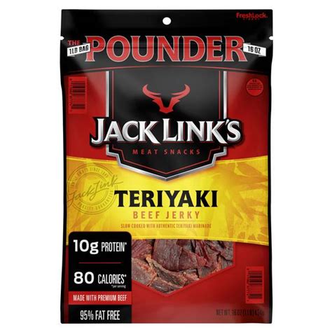 Jack Links 1lb Teriyaki Beef Jerky Bag 10000008706 Blains Farm