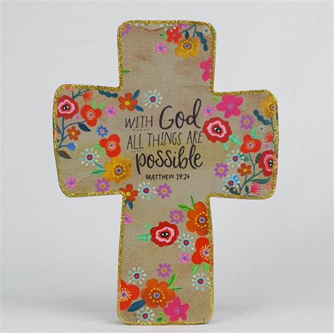 With God All Things Are Possible Large Wood Cross Southern Cross