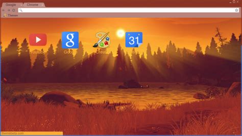 Firewatch Sunset Chrome Theme Themebeta