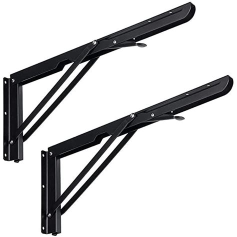 Pair Of Black Metal Brackets On White Background