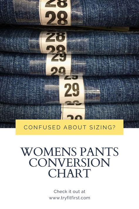 Women's Pants Size Conversion Chart — Fit First | Pants for women ...