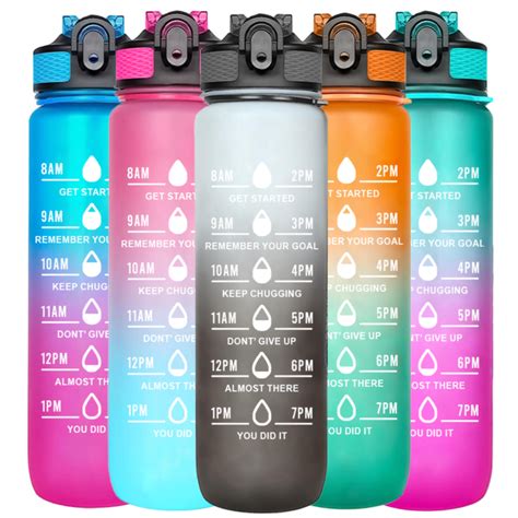 Motivational Water Bottle With Time Markings Kitchenglora Uk