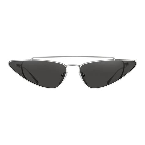 Prada Prada Ultravox Black Silver Cat Eye Triangle Sunglasses Prada Ultravox Collection