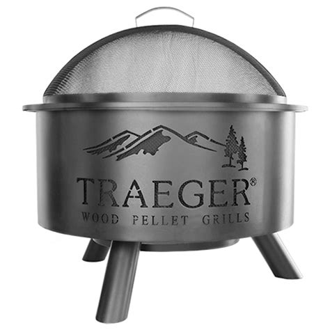 Traeger 26 Inch Outdoor Pellet Wood Burning Fire Pit Ultimate Patio