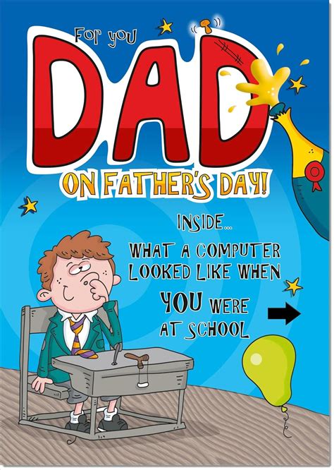 Doodlecards Dad Fathers Day Card Funny Computer Large A4 Size With