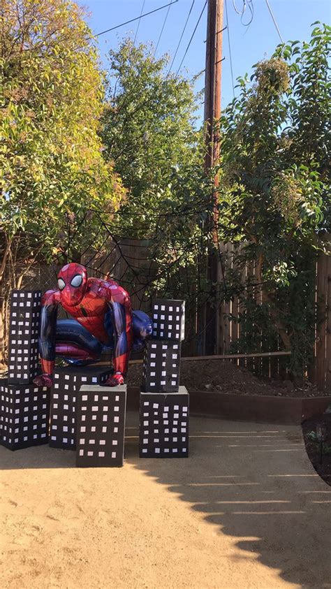 Spider Man Inflatable Over Cardboard City Cardboard City Spiderman