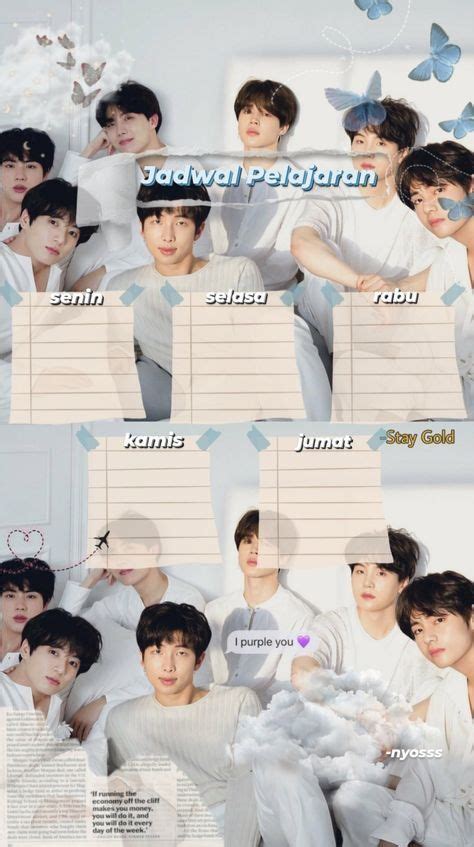 23 Template Jadwal Pelajaran Aesthetic Bts Di 2021 D39 Bts School