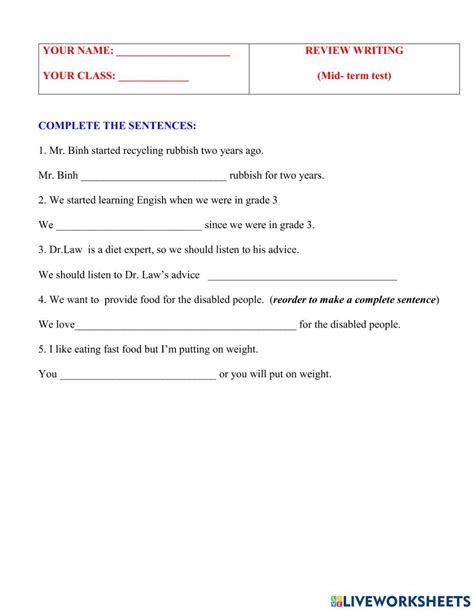 English 7 Rewrite Sentences Worksheet Live Worksheets