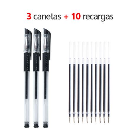 Canetas De Gel Refis Mm Caneta Esferogr Fica Escolar Preta