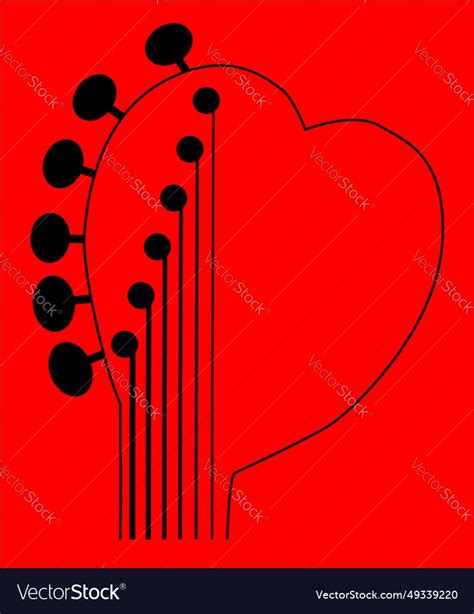 Love heart guitar background Royalty Free Vector Image