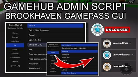 Brookhaven Script Hd Admin Gamehub Premium Gamepass Gui Hydrogen