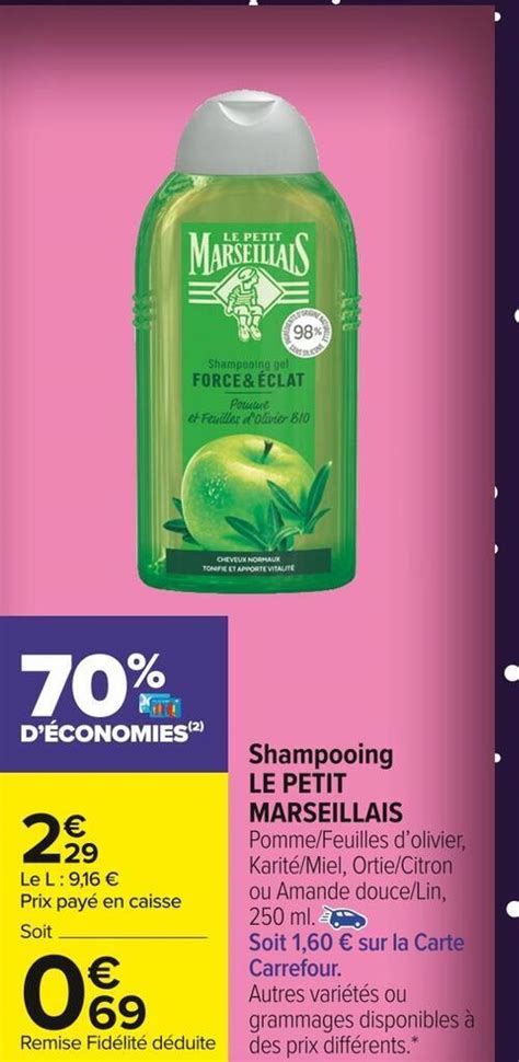 Promo Le Petit Marseillais Shampooing Chez Carrefour Market