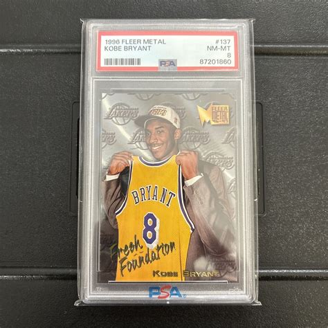 1996 97 Fleer Metal Kobe Bryant 137 Rookie RC Fresh Foundation PSA 8