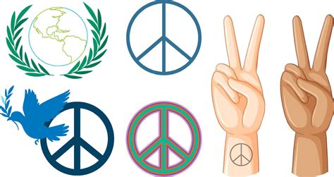 Set of different peace symbols 10519655 Vector Art at Vecteezy