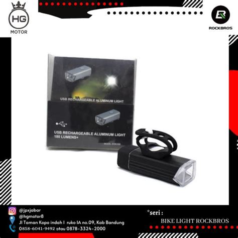 Jual Lampu Sepeda Rockbros Bicycle Head Light Lumens Usb Black Hy