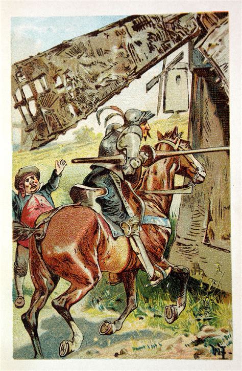 Don Quijote Arremete Contra Los Molinos De Viento Aventura De Los