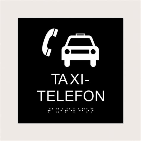 Taktilt Piktogram Med Text Taxitelefon Jc Gravyr Och Tryck