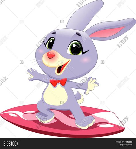 Bunny Rabbit Surf Vector And Photo Free Trial Bigstock