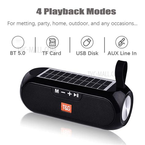 Shop T&G TG182 Bluetooth Bass Speaker Portable Column Stereo Waterproof Wireless Speaker - Black ...