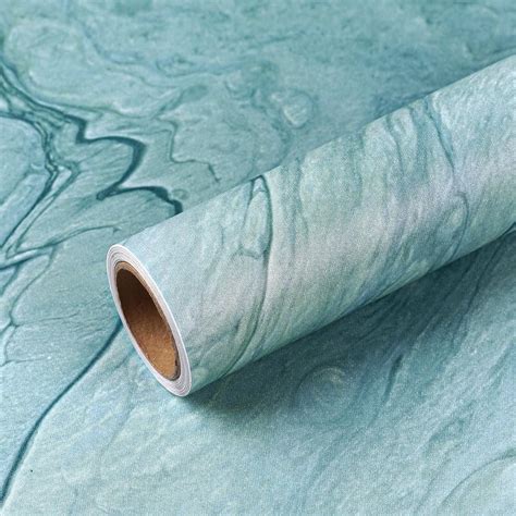 Veelike Blue Abstract Marble Contact Paper For Countertops Waterproof