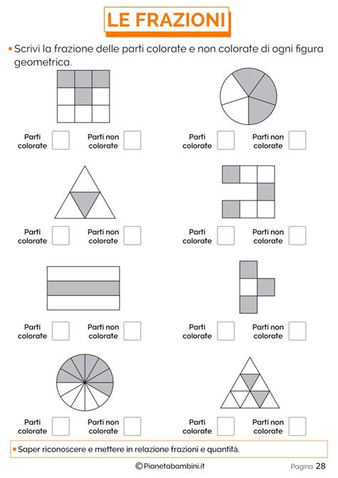 Frazionare Esercizi Semplici Per Spiegare Le Frazioni Frazioni