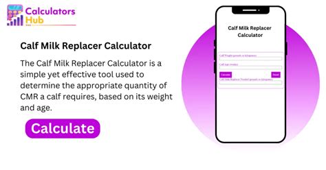 Calf Milk Replacer Calculator Online