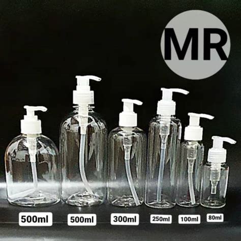 Pump Bottles 1000ml 500ml 300ml 250ml 100ml 80ml Empty PET Plastic