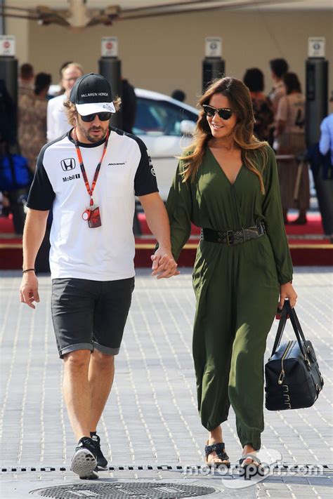 Fernando Alonso Mclaren With His Girlfriend Lara Alvarez At Abu Dhabi Gp