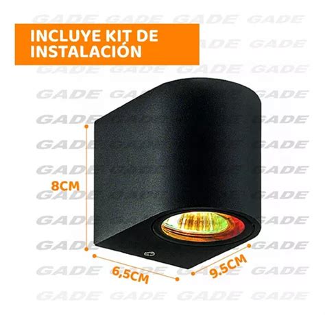 Aplique Pared Exterior Unidireccional Curvo Apto Led Gu En Venta En