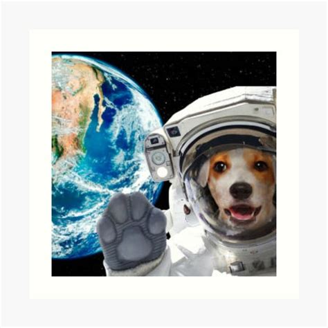 Dog In Outer Space Art Print by Teepocalypse | Space dog, Art prints ...