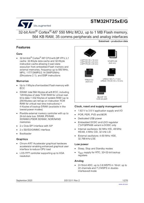 (PDF) Datasheet - STM32H725xE/G - 32-bit Arm® Cortex®-M7 550 MHz … · 32 ...