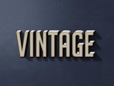 Archivo De Photoshop Con Efecto De Texto Retro De Poca Archivo Psd