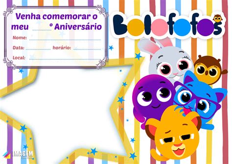 Convite De Aniversário Infantil Bofofofos Para Preencher Imagem Legal