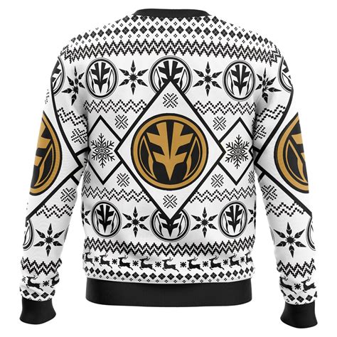 Christmas White Ranger Power Rangers Ugly Christmas Sweater - Anime Ape