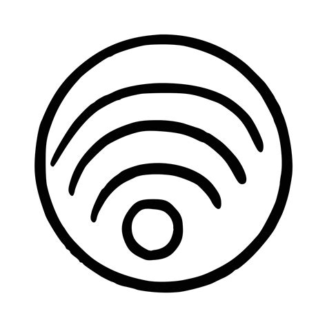 Handdrawn Wifi Icon With Round Button 42900859 Vector Art At Vecteezy