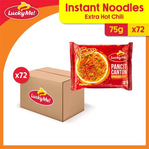 Lucky Me Pancit Canton Extra Hot Chili 75g X 72 Shopee Philippines