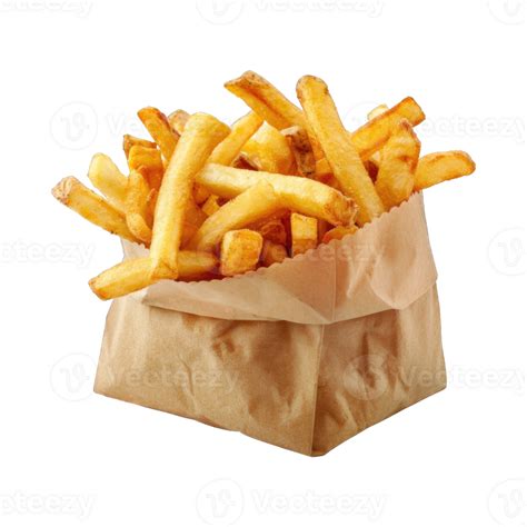 Fresh French fries in packet isolated on transparent background cut out 47457860 PNG