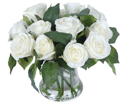 White Roses arrangement - Modern - Artificial Flower Arrangements - by ...